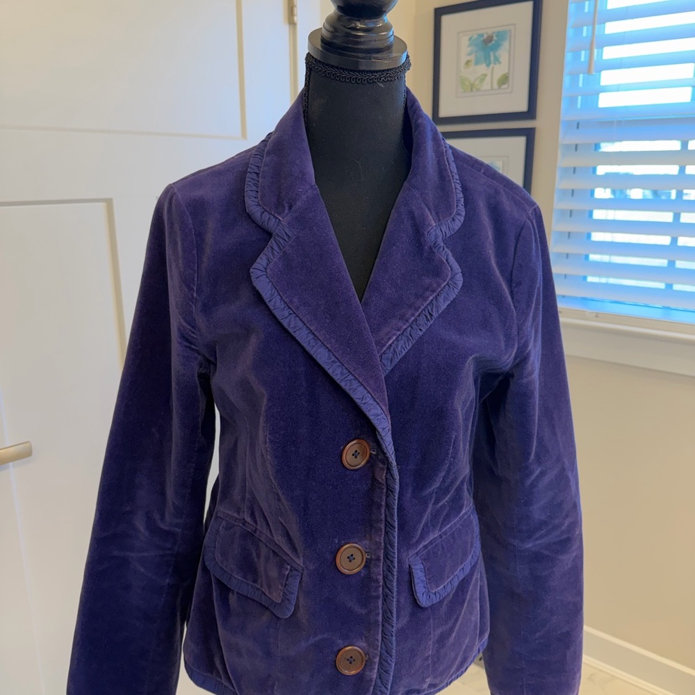 Boden Deep Purple Velvet Blazer